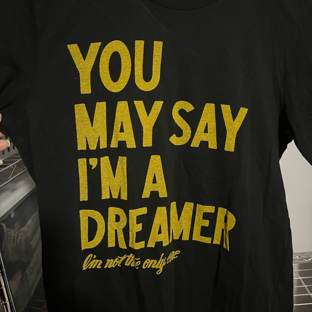 John Lennon You may say Im a Dreamer Black Short Sleeve T-Shirt Beatles